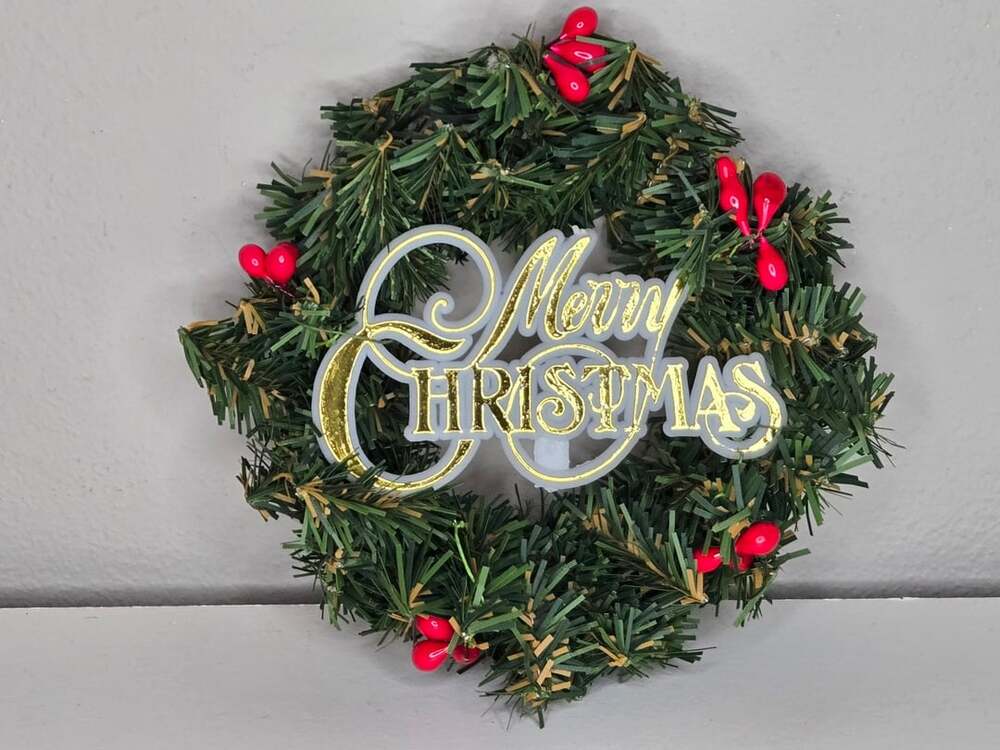 Unbranded Merry Christmas Small Wreath Holiday Wall Door Decor Red Berries